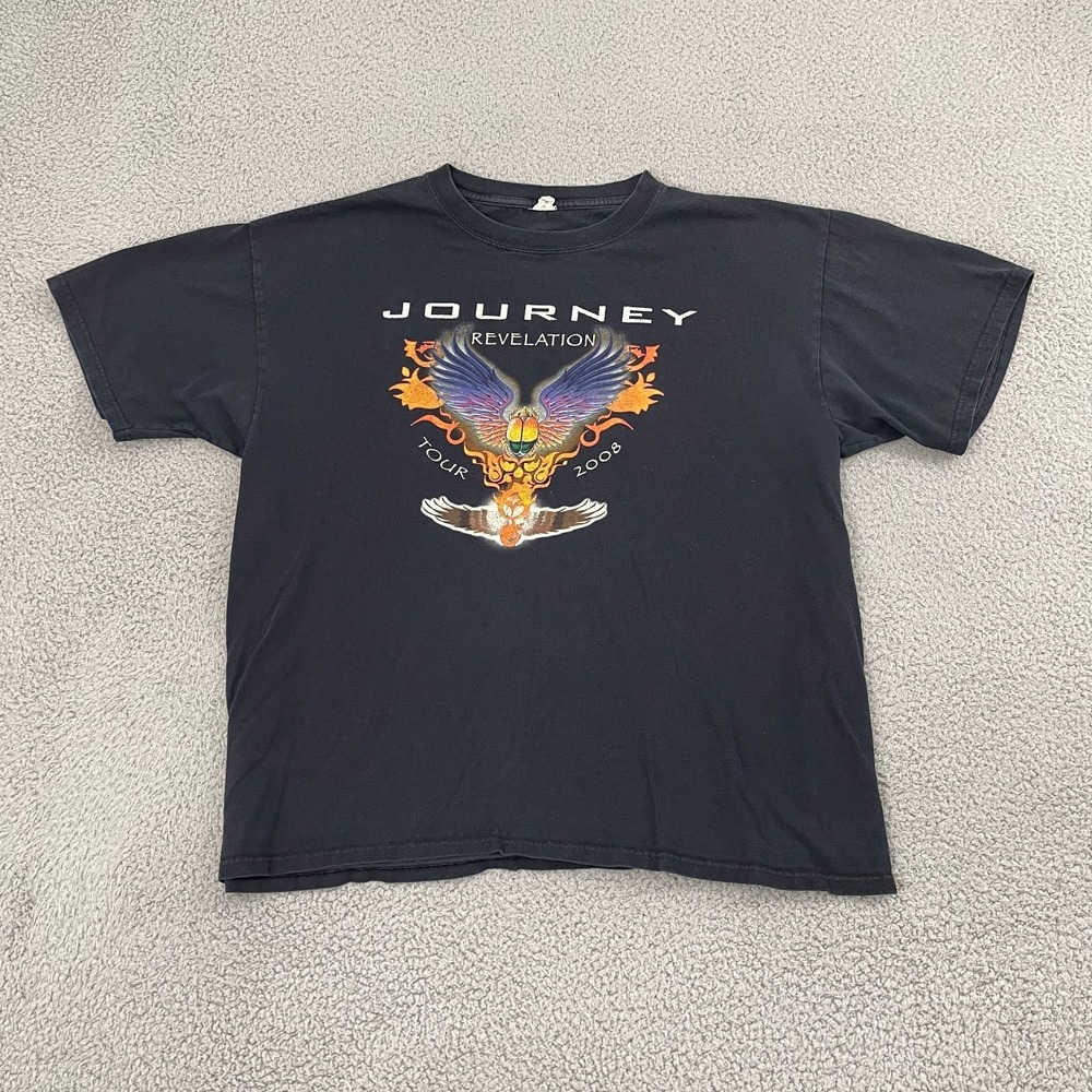 2008 Journey Revelation Tour Shirt XL Black Anvil Concert Tour Rock Band Tee